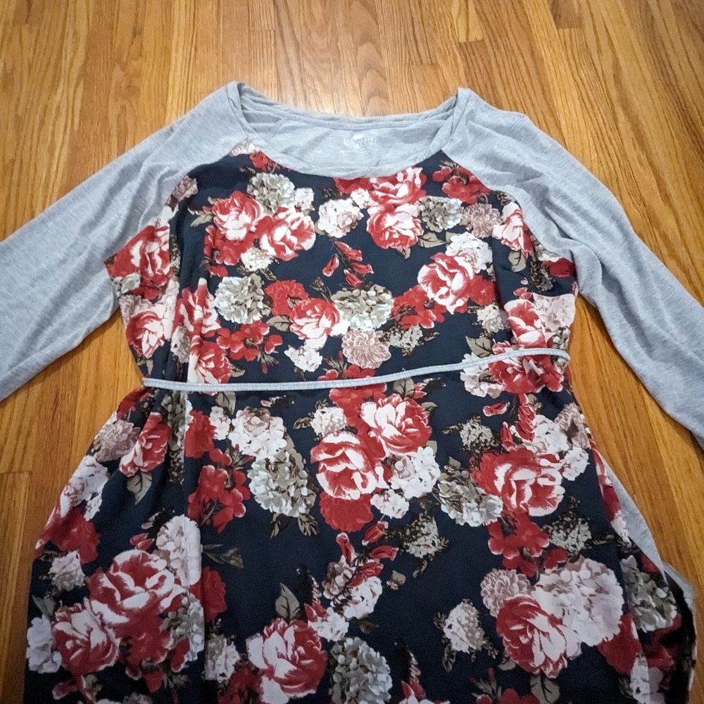 Motherhood Maternity Navy Blue Floral Long Sleeved Top